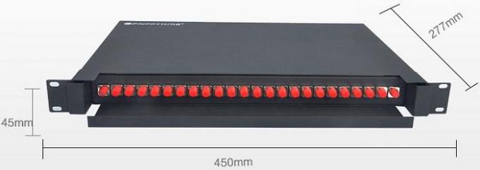 19 Inch FC 1U Fiber Optic Rack Mount Patch Panels 450 * 277 * 45mm For Network