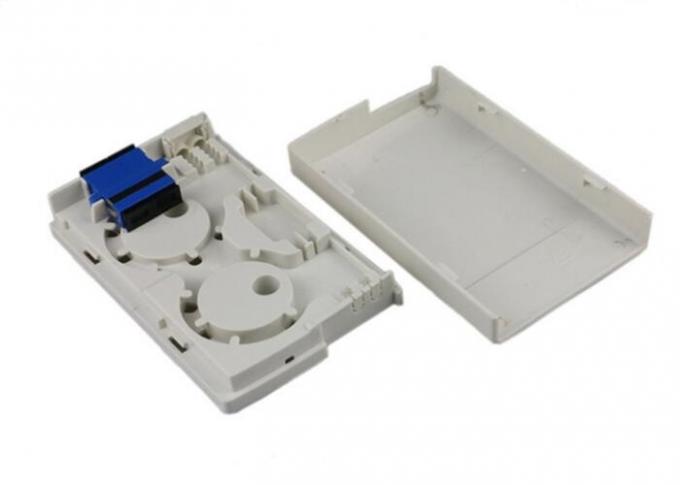 Gray Plastic Fiber Optic Distribution Box  2 *  SC FTTH Flame Retardant For Indoor
