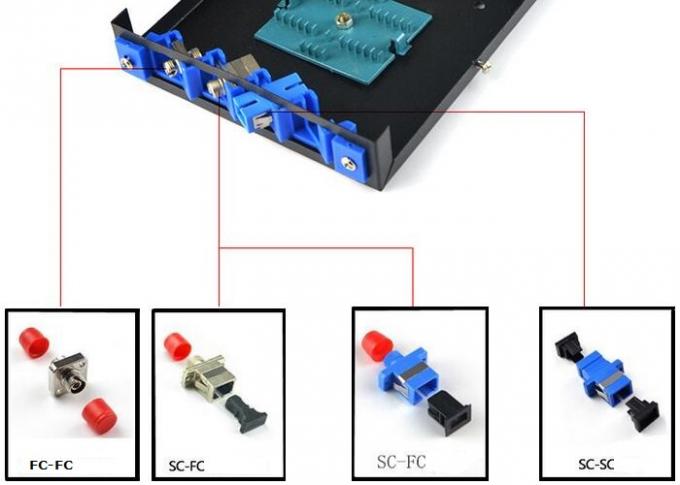 0.32kg 4 Port Fiber Optic Cable Box , SC ST FC Adapter Optical Fiber Distribution Box