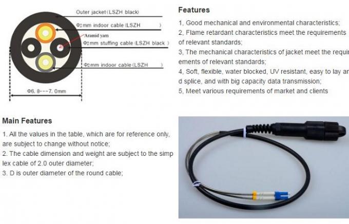 PDLC Connector Optical Fiber Patch Cord IP67 Outdoor With Nickel Plated Brass Housing