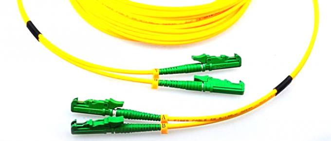 Single Mode Fiber Optic Patch Cord Duplex G652D 9 / 125 Yellow With E2000 Connector