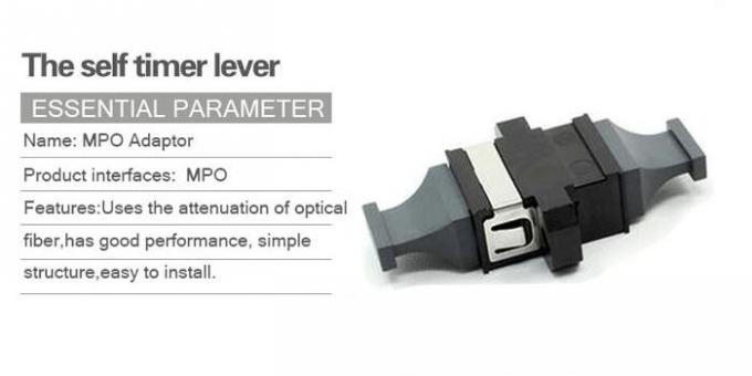 MPO MTP Flange Fiber Optic Adapter Black Bare Fiber Adapter APC Polished