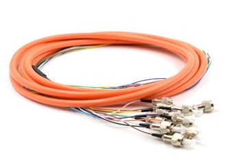 China 2.0 / 3.0mm Optical Fiber Pigtail Flexible SM MM OM4 OM3 FC 4 - 48 Core For WAN supplier