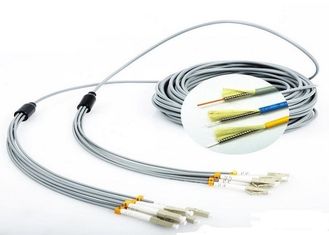 China FO Sensor 6 Core Multimode Fiber Optic Cable , Gray LC - LC Fiber Optic Armored Cable supplier