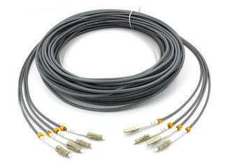 China LC - LC Multimode Fiber Patch Cord , 6 Core Gray Armored Patch Cable For FTTH supplier