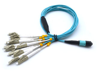 China LSZH Jacket MPO Patch Cord 8 Core / 12 Core OM3 SM MM With Length Customized supplier
