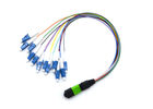 China SMA E2000 MPO Fiber Cable For CATV Networks , 12 Core White OM3 OM4 Patch Cord factory